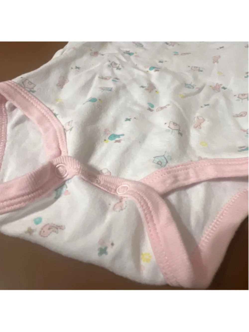Baby Starting Out Bodysuit 6 Months White Pink Bunny Print